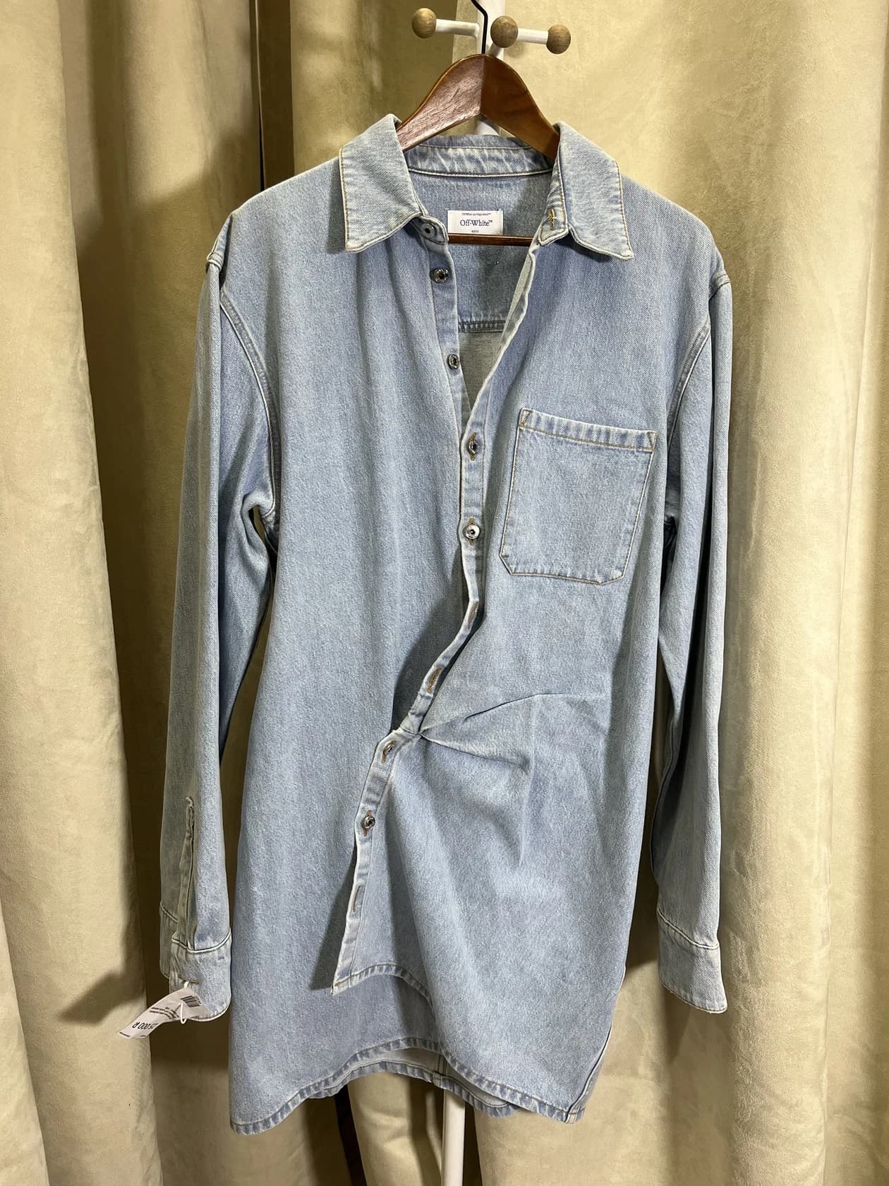 Платье-рубашка Off-White из денима, асимметрия