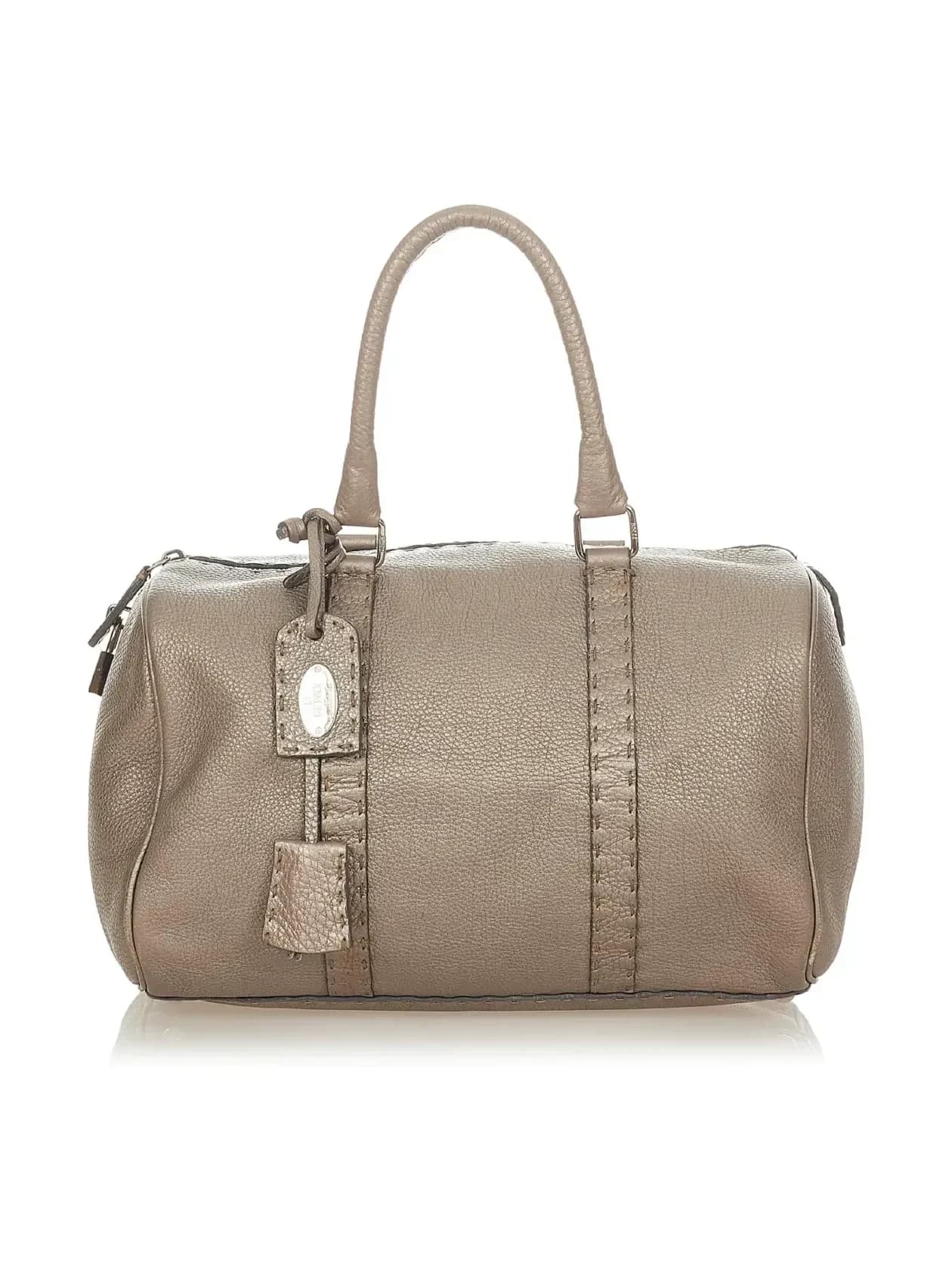 Сумка Fendi Selleria Linda Boston Bag, серебро 925