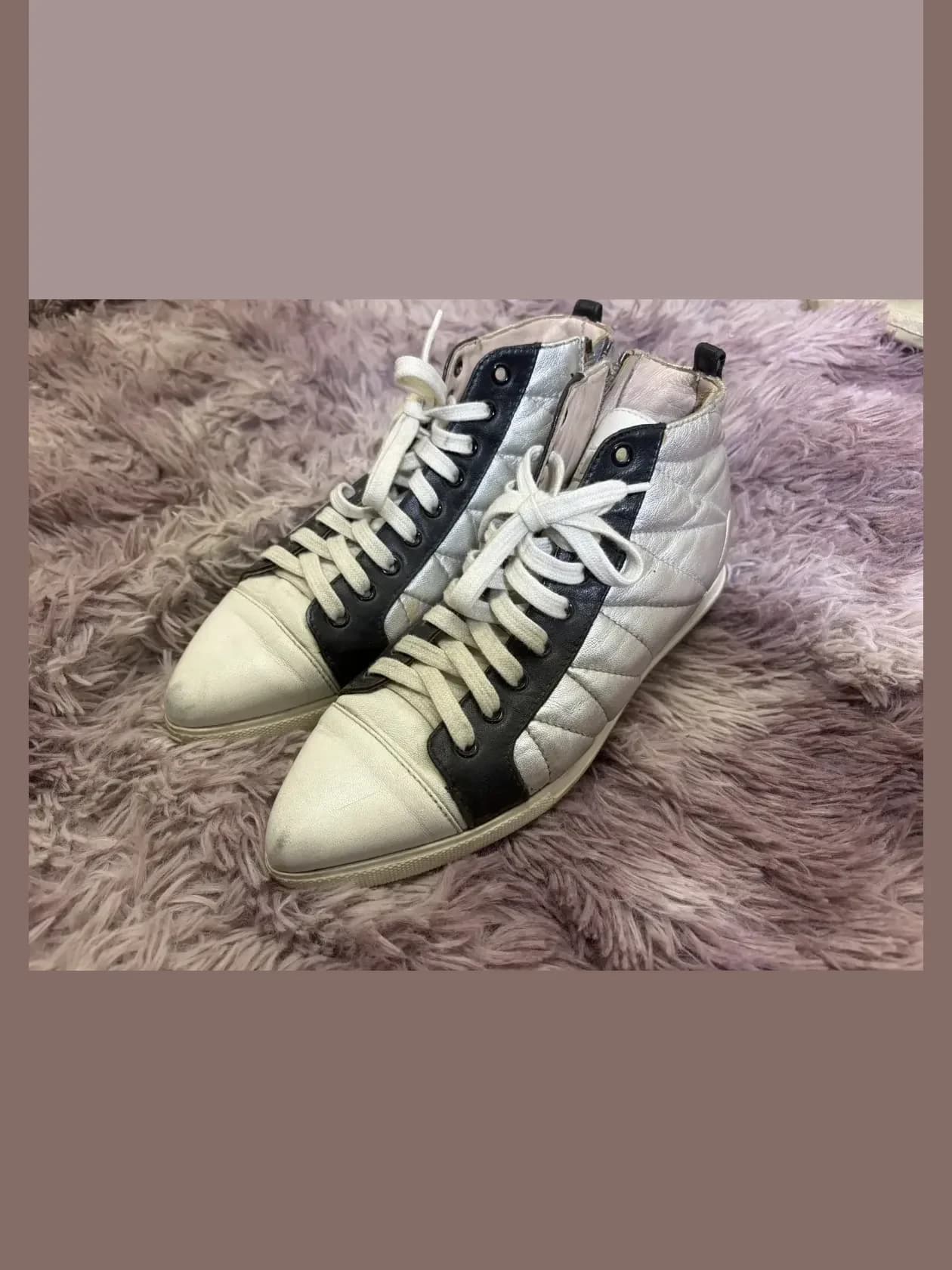 Высокие кеды Miu Miu из серебристой стеганой кожи