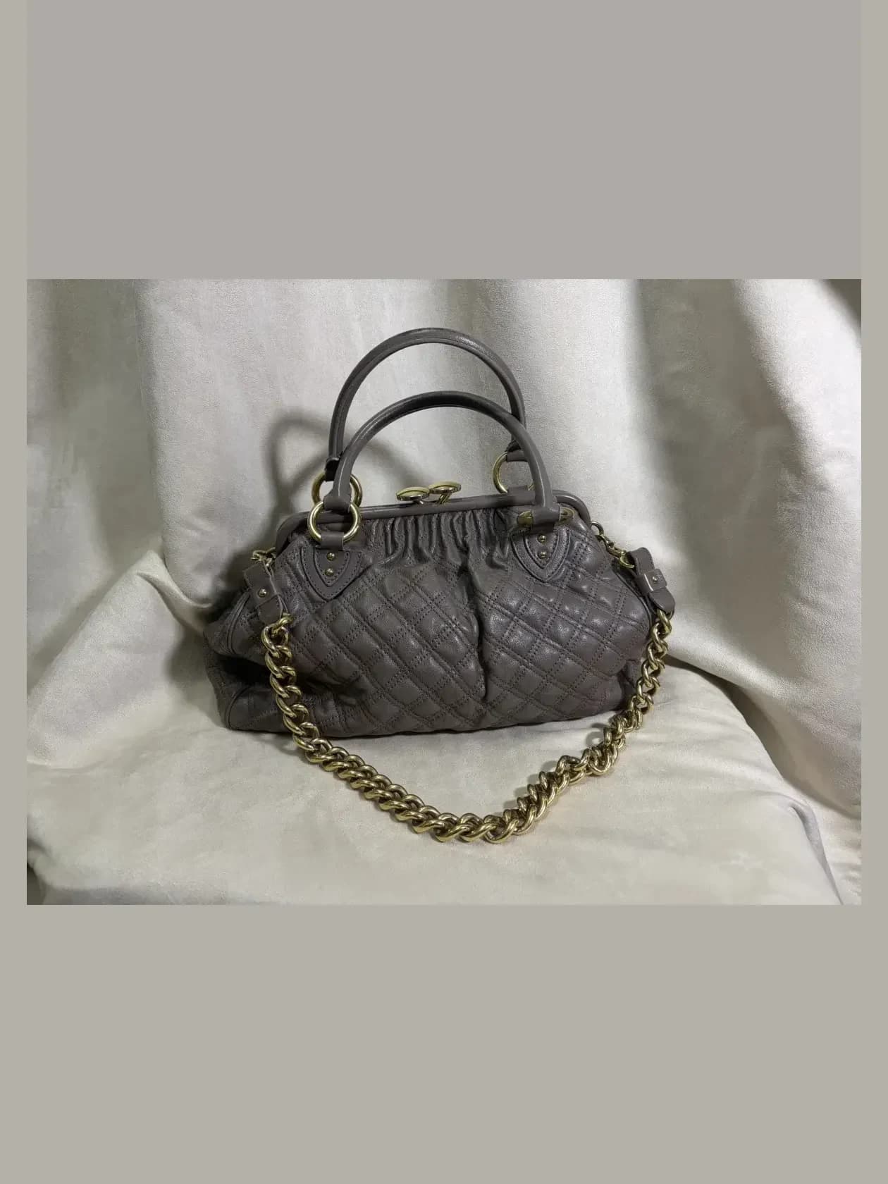 Сумка Marc Jacobs Stam Bag, стеганая кожа taupe