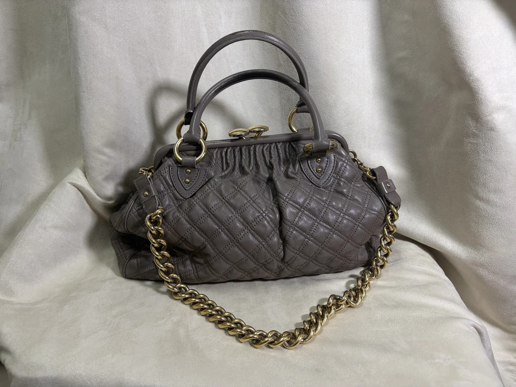 Сумка Marc Jacobs Stam Bag, стеганая кожа taupe