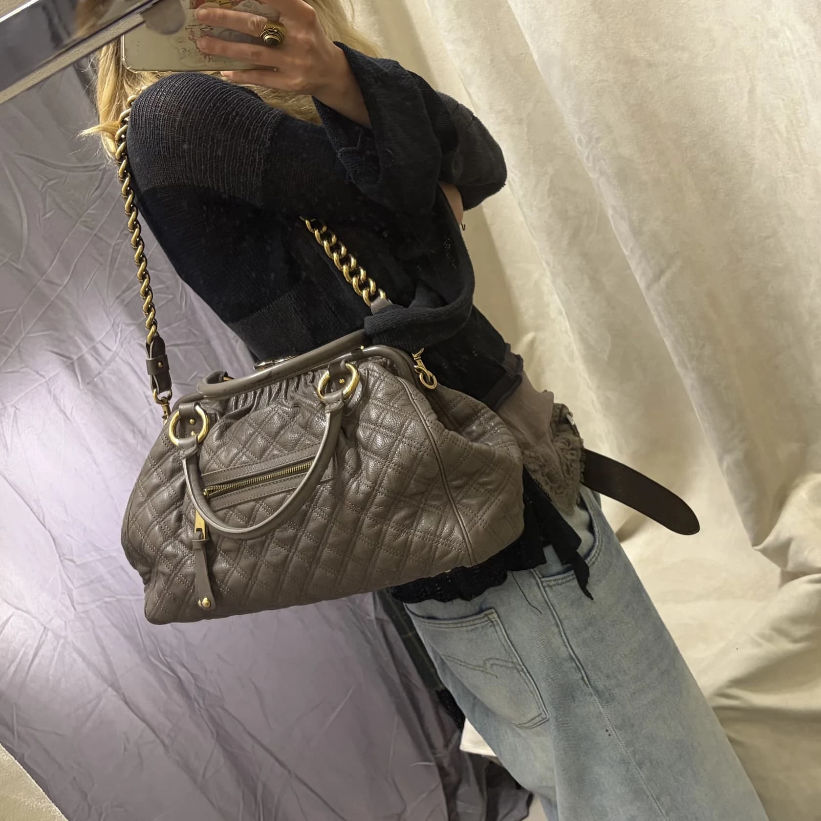 Сумка Marc Jacobs Stam Bag, стеганая кожа taupe — фото 5