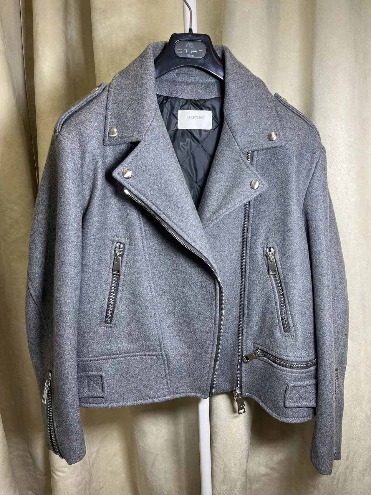 Утепленная шерстяная косуха Sportmax