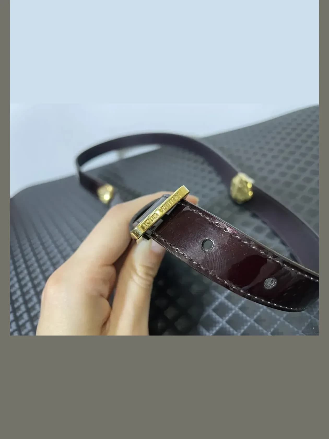 Пояс Louis Vuitton, тонкий лаковый