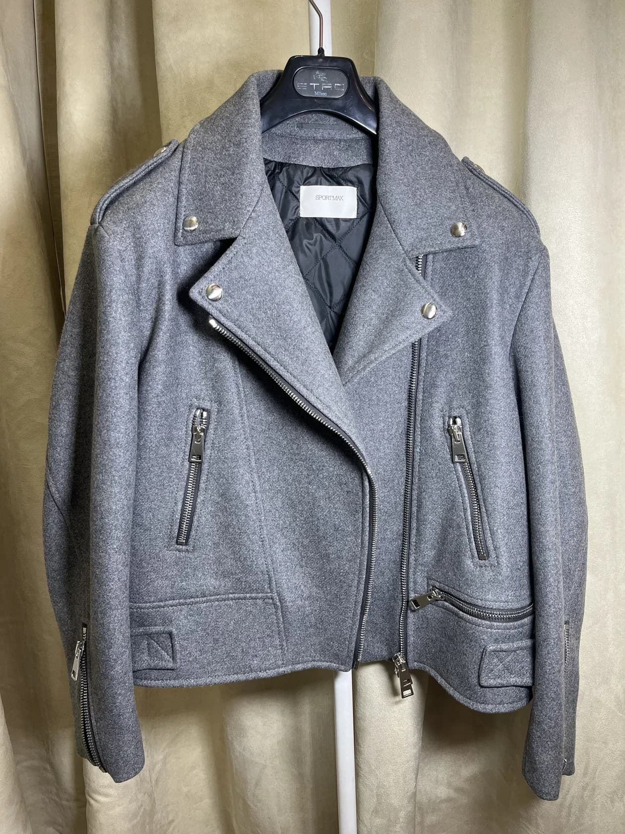 Утепленная шерстяная косуха Sportmax