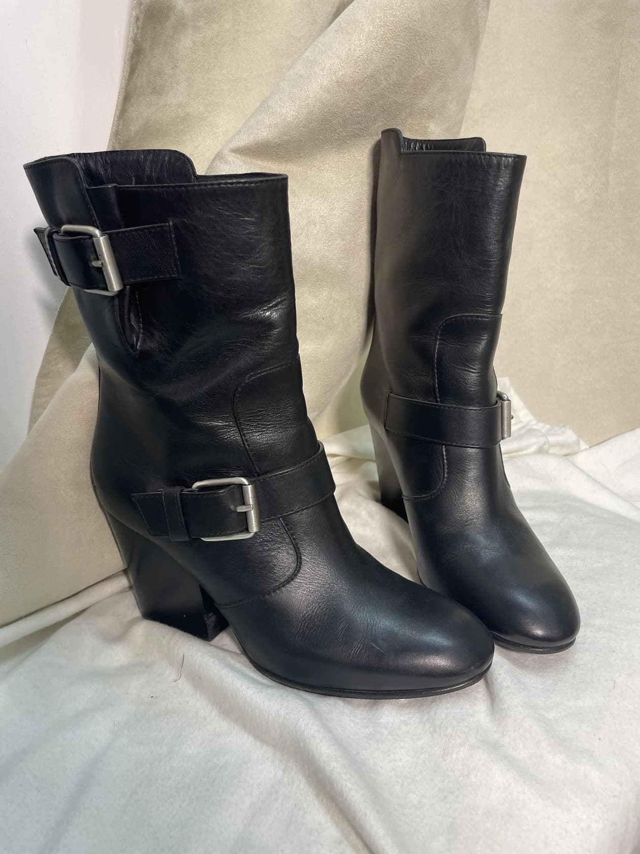 Ботильоны-казаки Giuseppe Zanotti, чёрная кожа