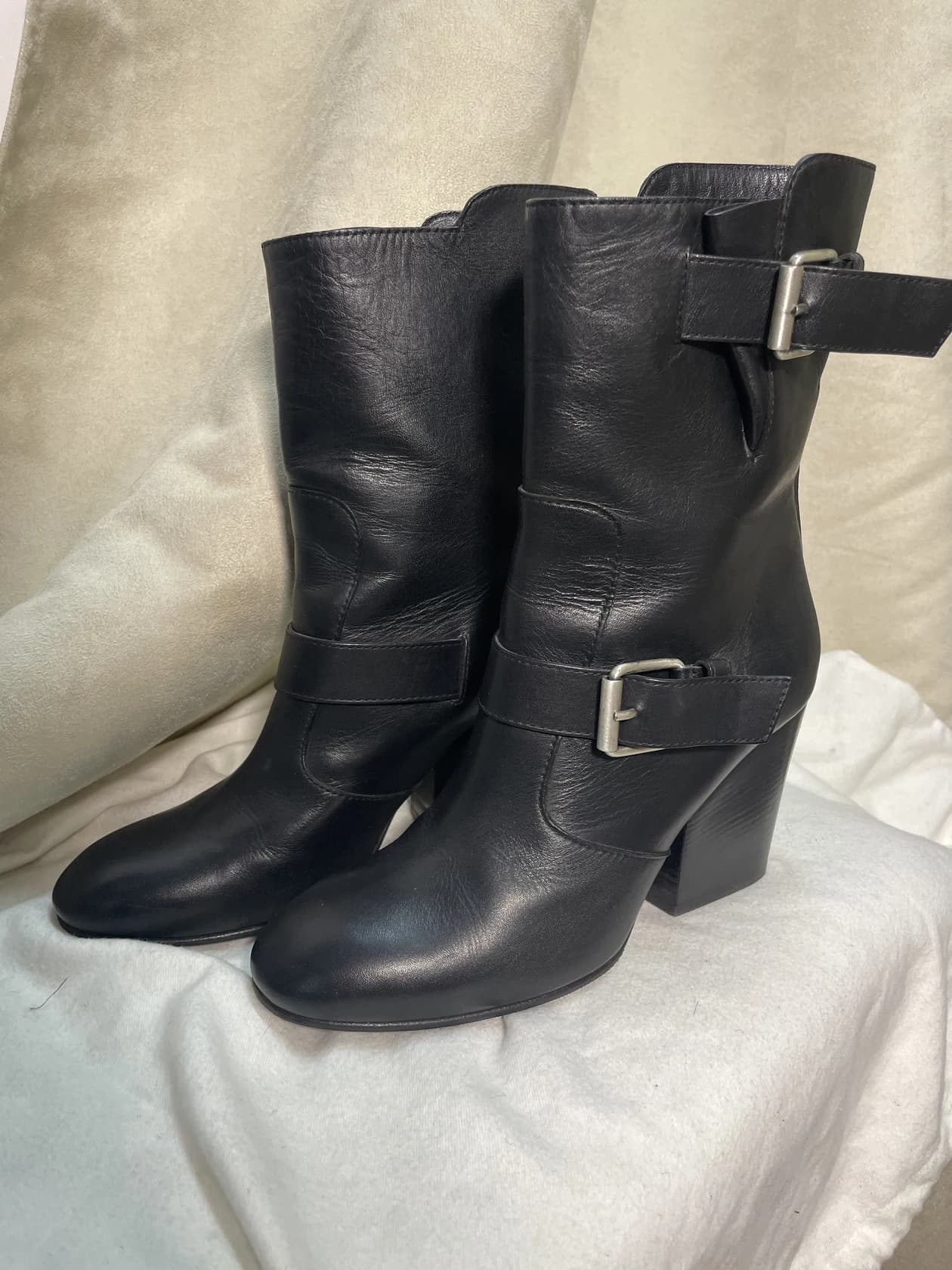Ботильоны-казаки Giuseppe Zanotti, чёрная кожа — фото 5