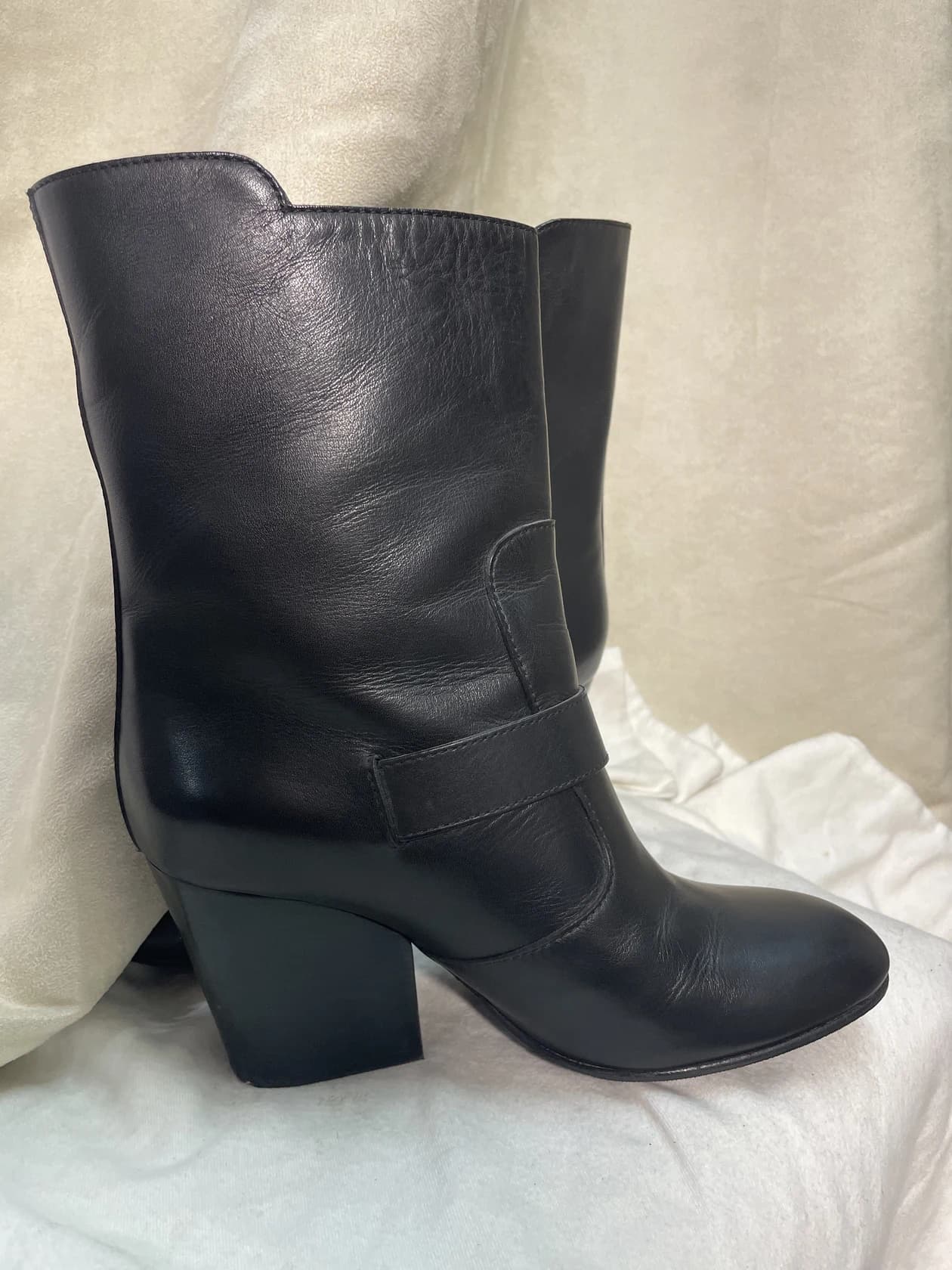 Ботильоны-казаки Giuseppe Zanotti, чёрная кожа — фото 6