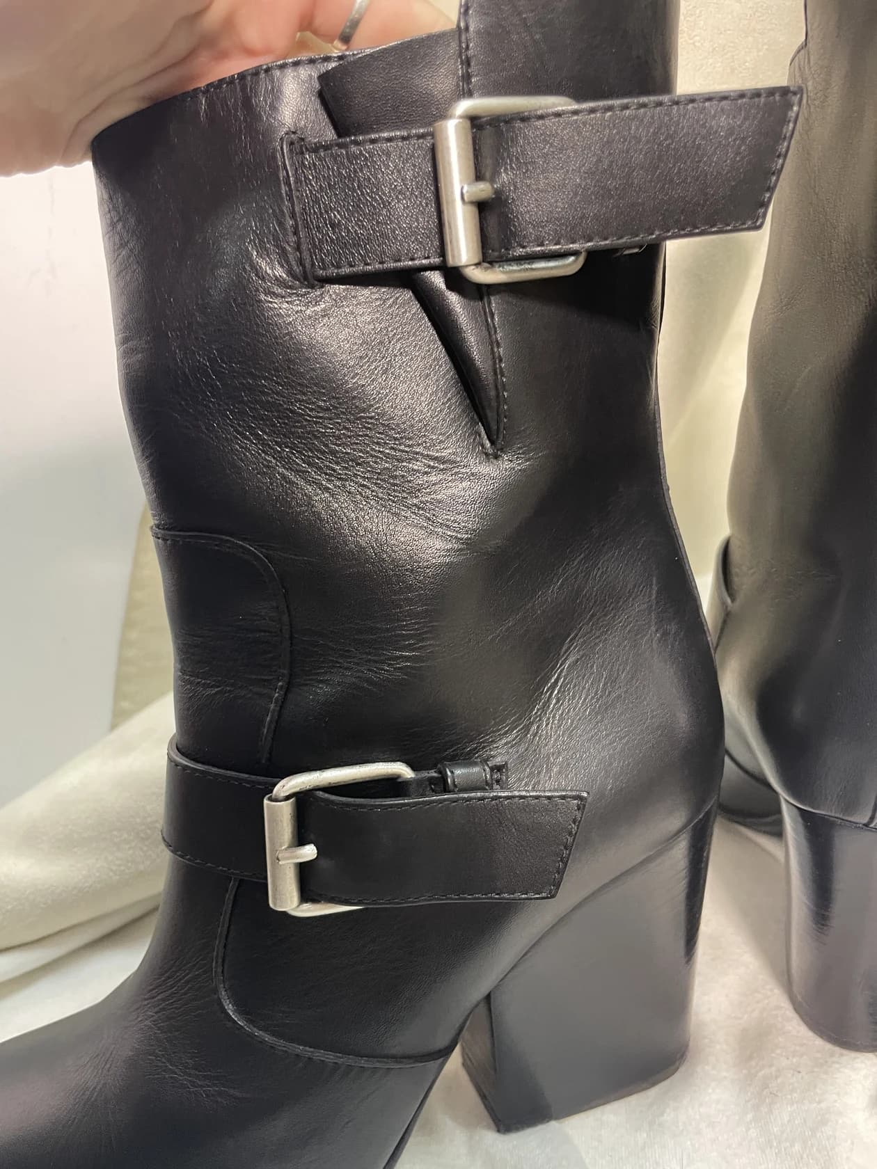 Ботильоны-казаки Giuseppe Zanotti, чёрная кожа — фото 9