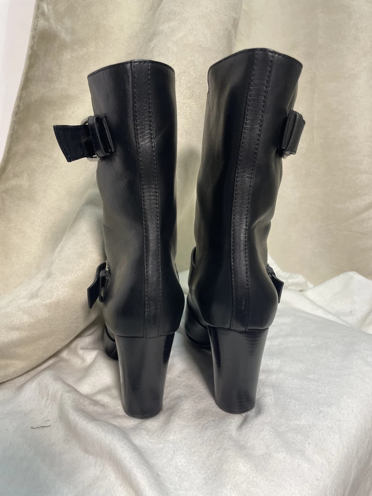 Ботильоны-казаки Giuseppe Zanotti, чёрная кожа — фото 10