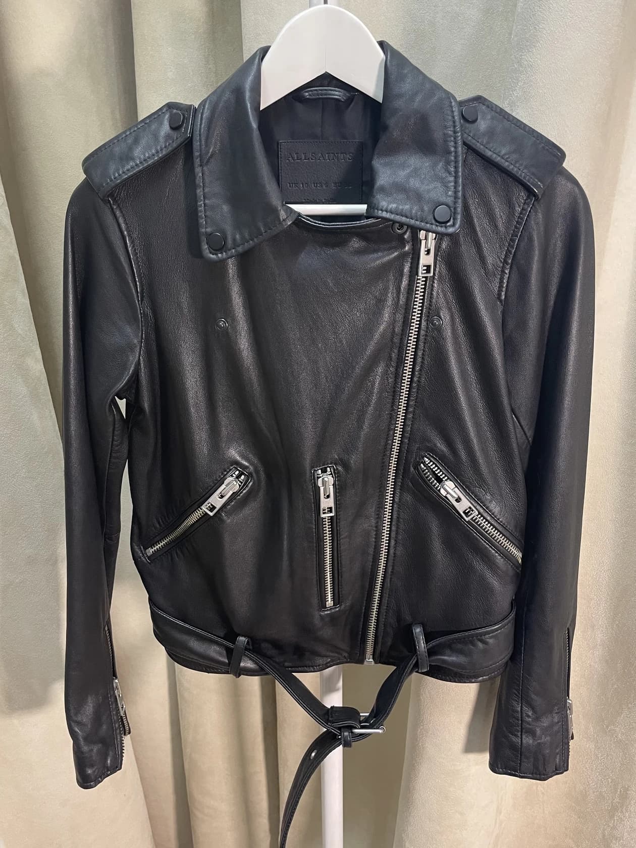 Кожаная куртка-косуха AllSaints Balfern, 38 размер