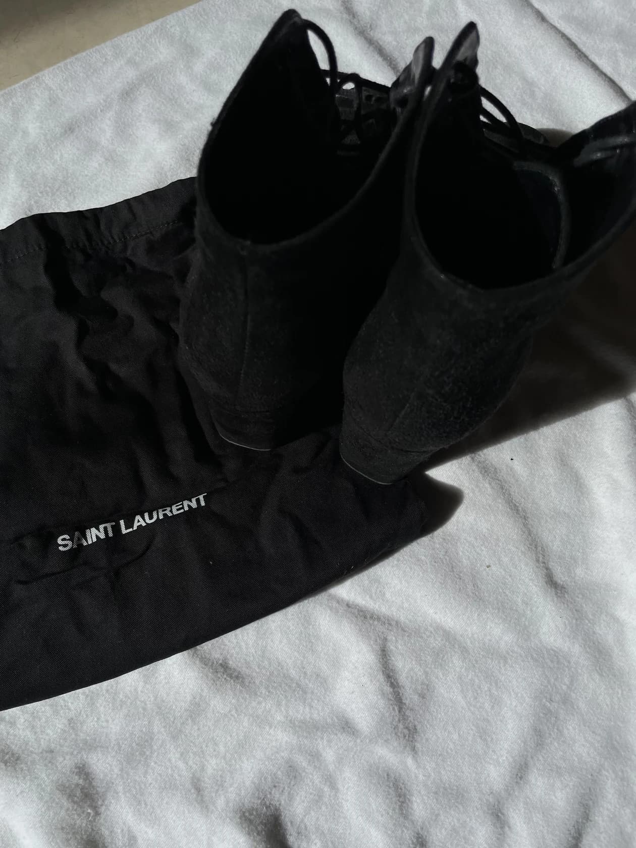 Ботильоны Saint Laurent, шнуровка и устойчивый каблук, EU 36 — фото 7