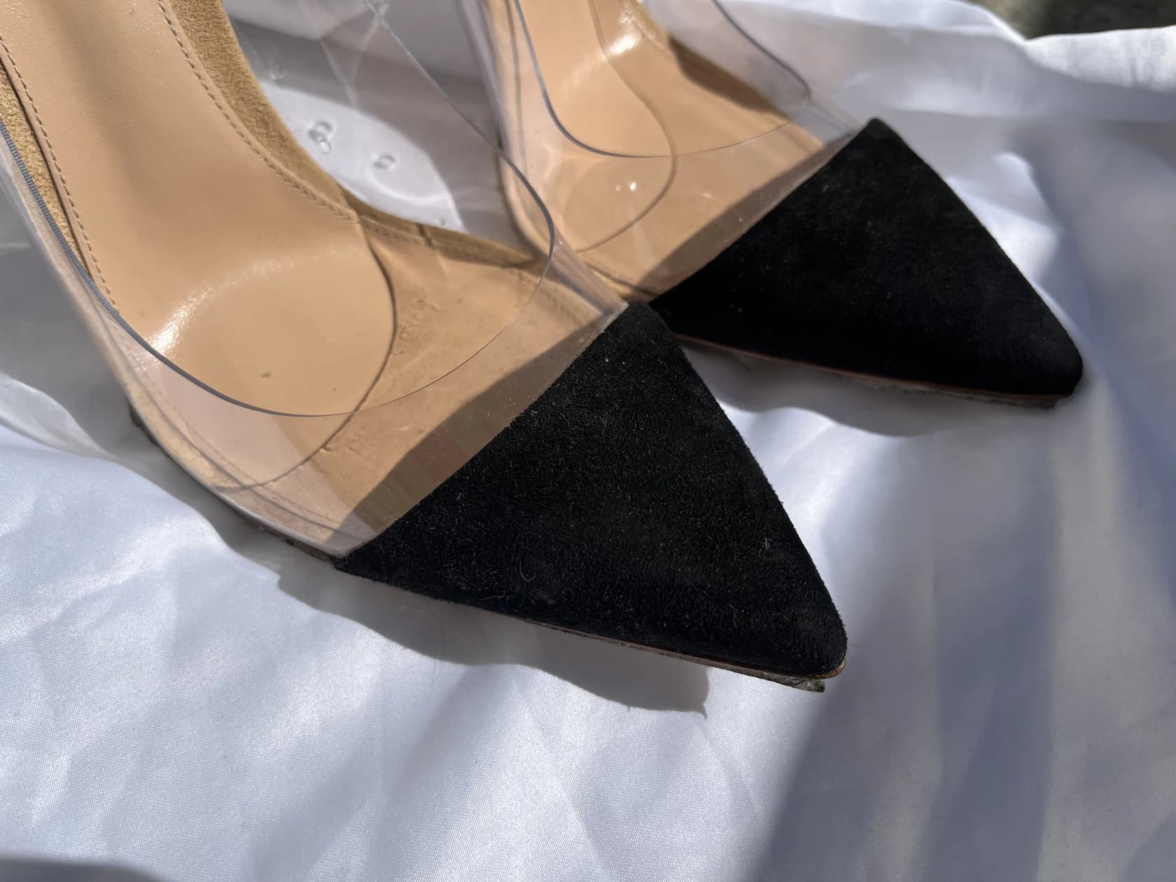 Лодочки Gianvito Rossi, черно-бежевая замша — фото 5