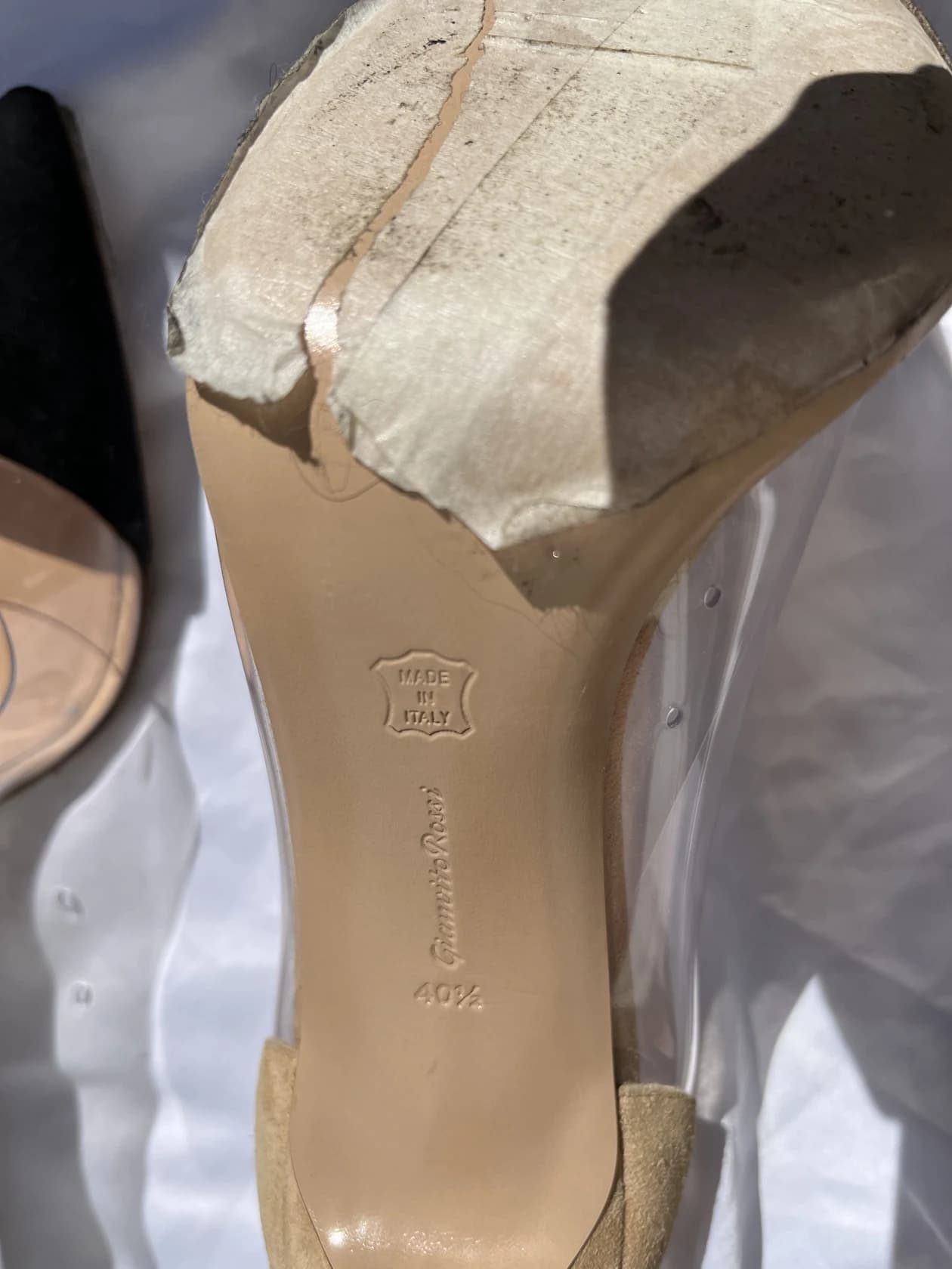Лодочки Gianvito Rossi, черно-бежевая замша — фото 7