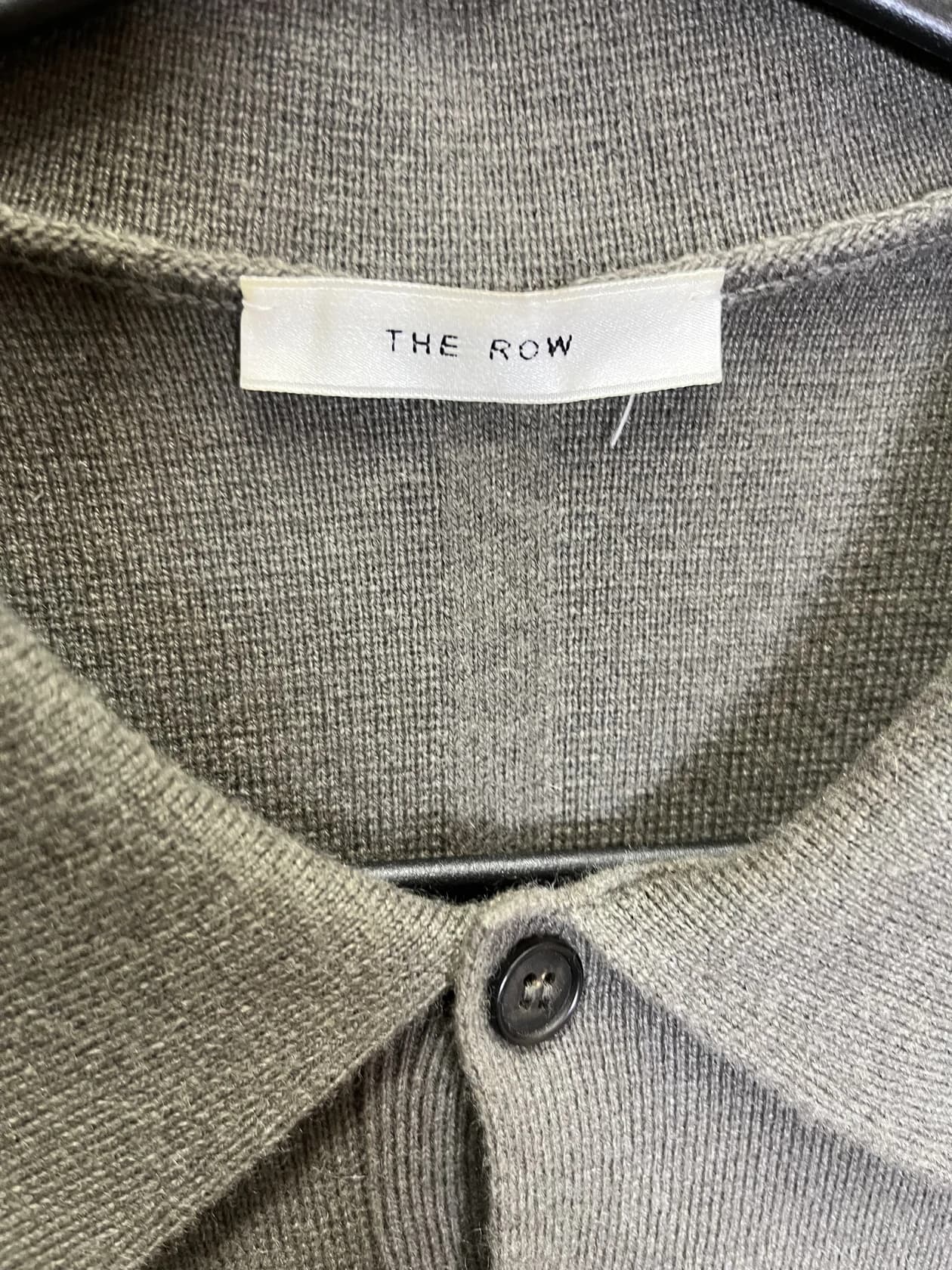 Толстовка-поло The Row из кашемира, оливковая — фото 3