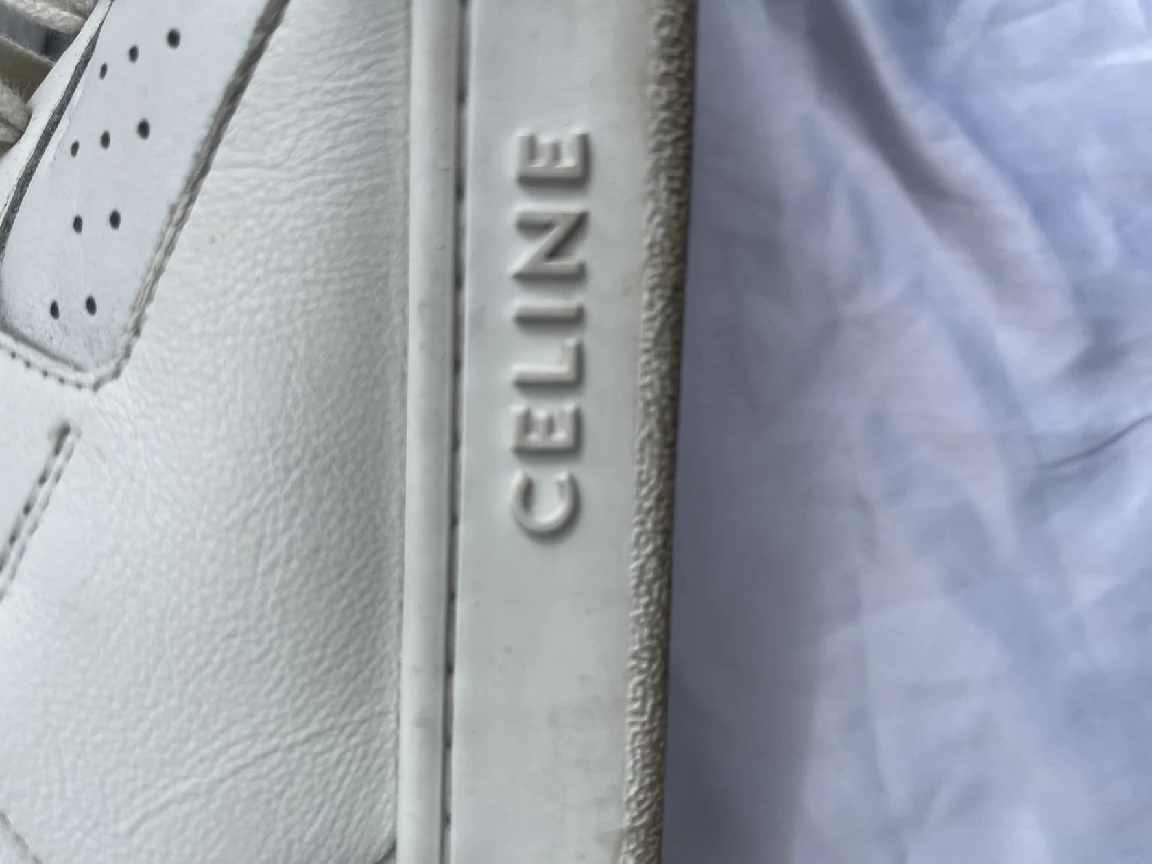 Высокие кеды Celine из белой кожи — фото 3