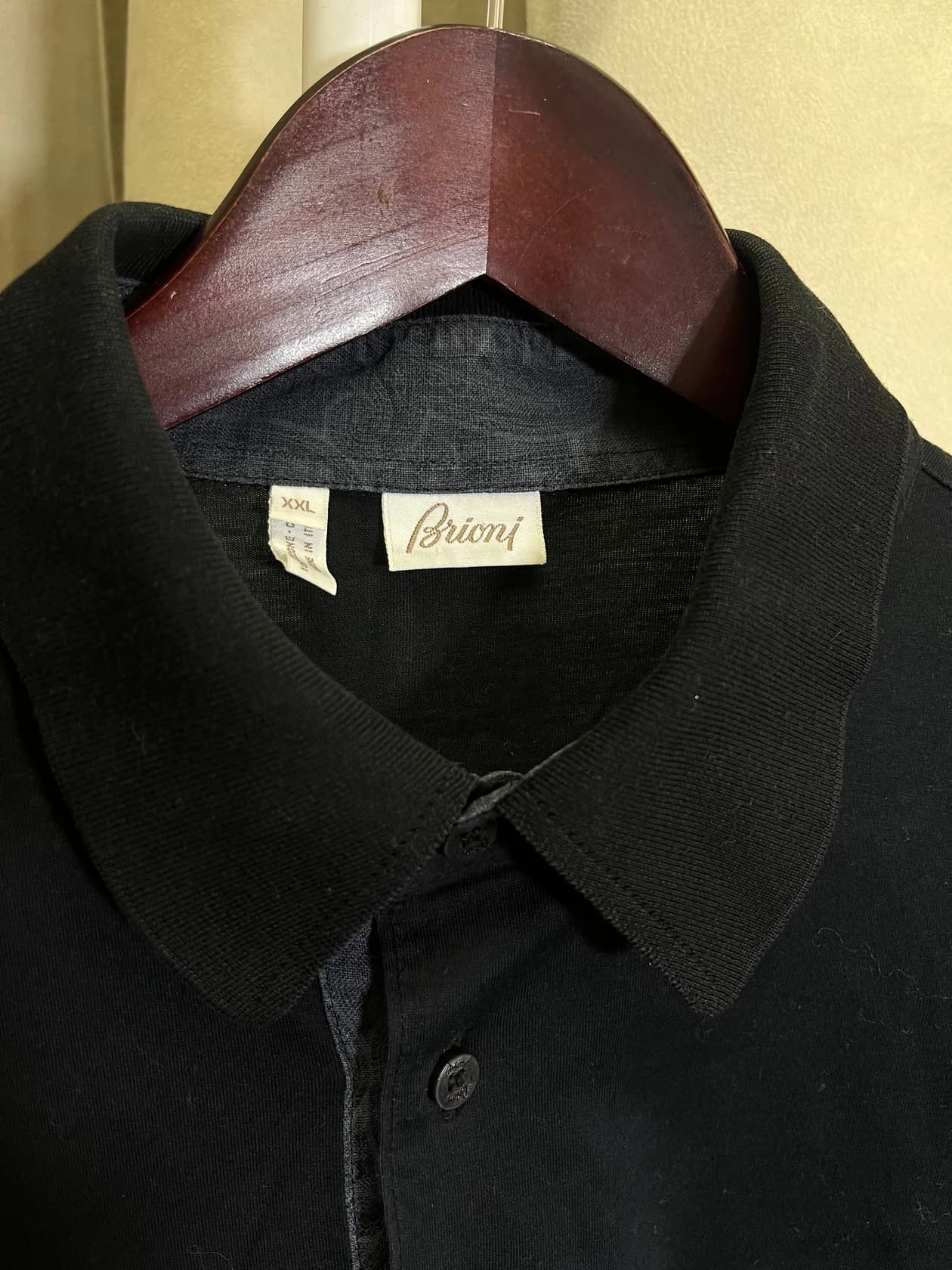 Поло Brioni из хлопка, черное — фото 3