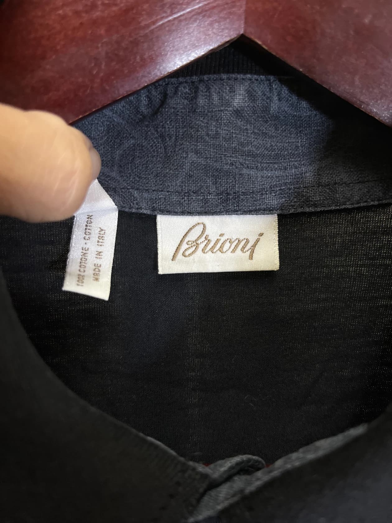 Поло Brioni из хлопка, черное — фото 4