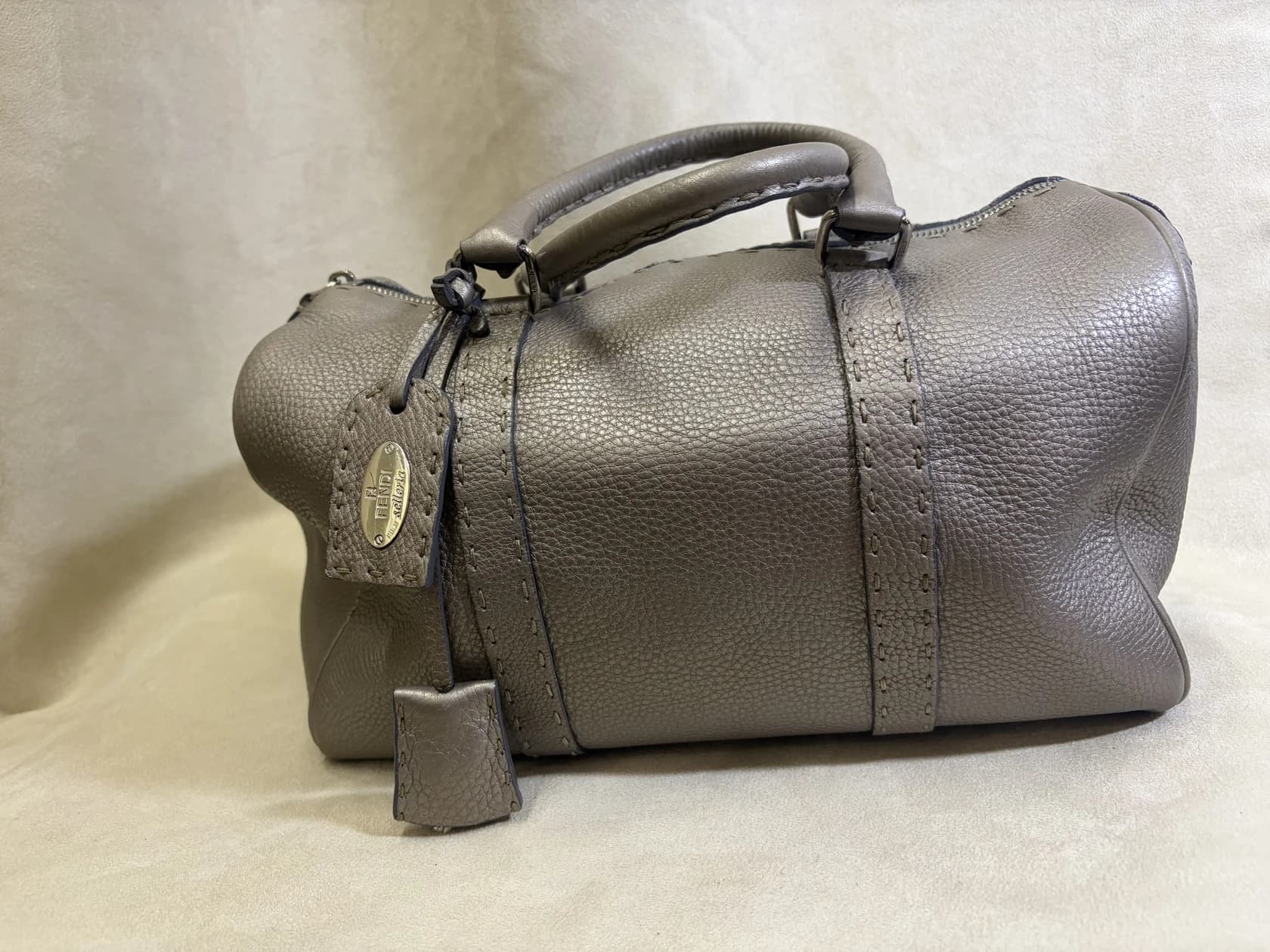 Сумка Fendi Selleria Linda Boston Bag, серебро 925 — фото 8