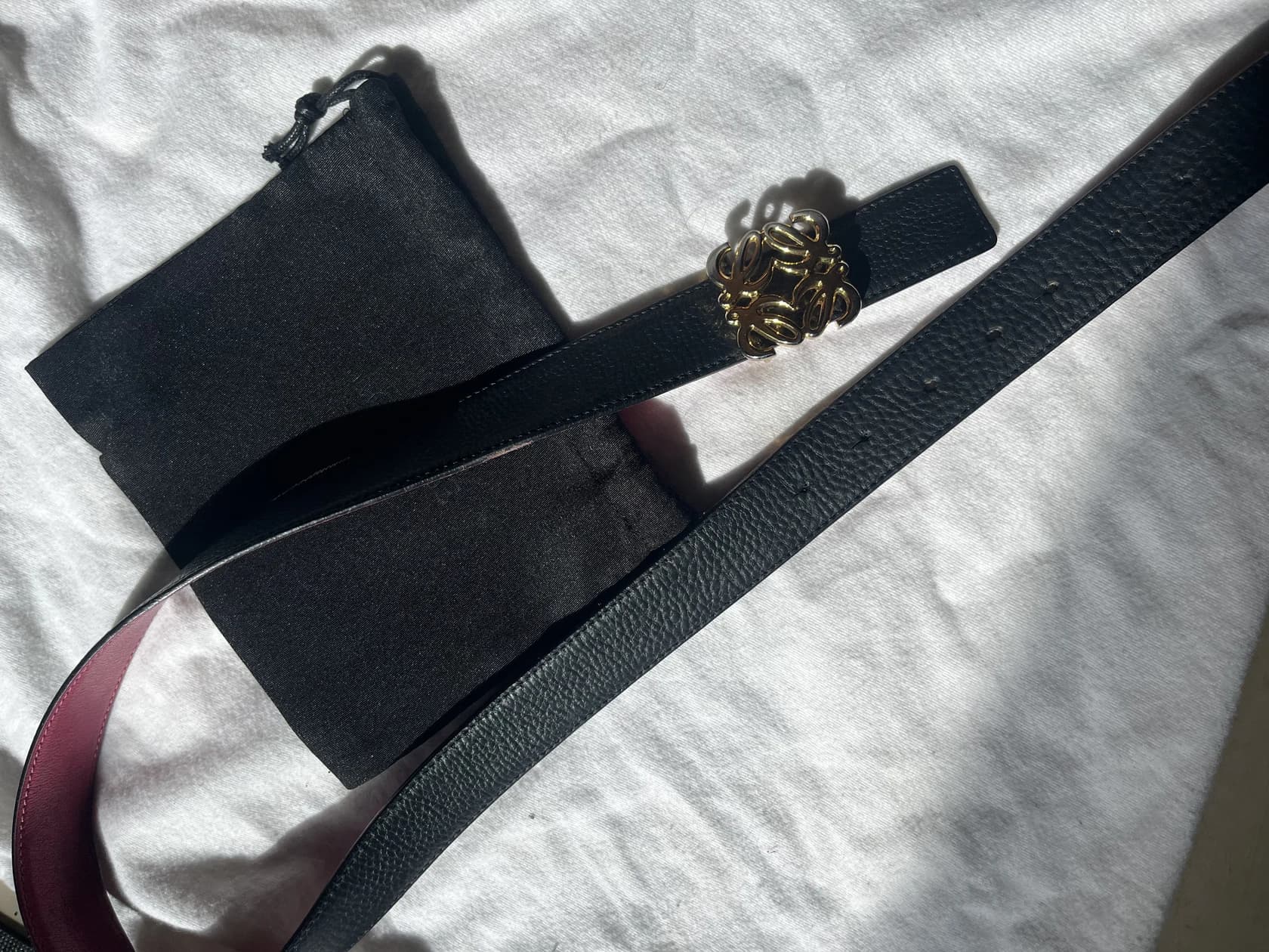 Ремень Loewe с пряжкой-логотипом, мягкая кожа — фото 4
